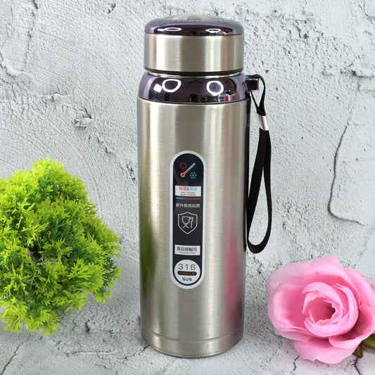 800ml Stainless Steel Water Bottle – Leak-Proof Thermos Flask for Travel, Gym, Office, Home Use (1 Pc) Your Brand