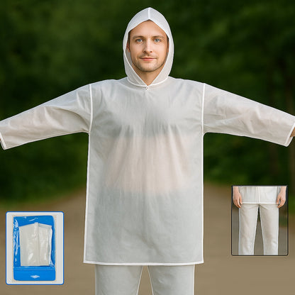 Full-Body Rain Suit – Jacket & Pants Set Fashion Portable Adult Rain Coat (1pc) Your Brand