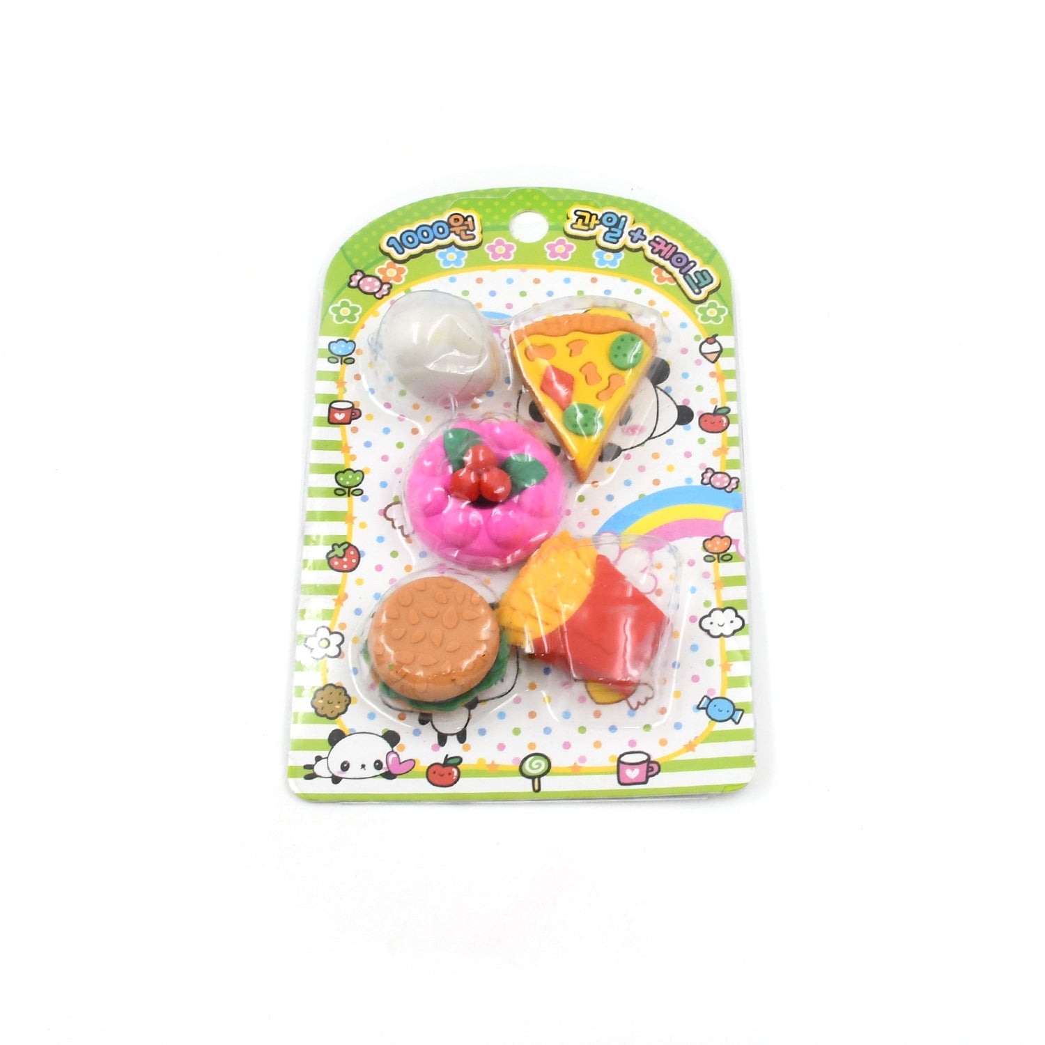 3D Food-Shaped Colorful Eraser Set – Cute Novelty Mini Erasers for Kids (5 Pc Set) Your Brand