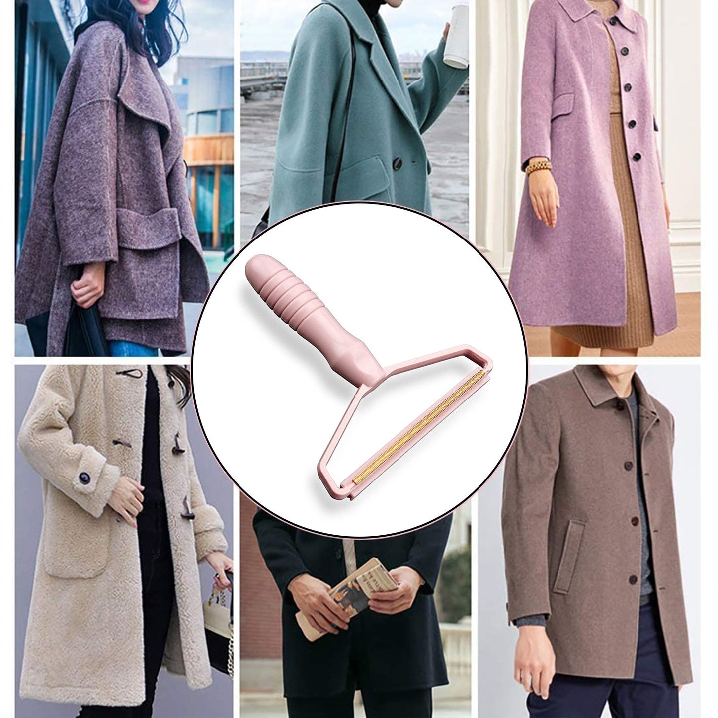 2in1 Portable Lint Remover for Home Use | Use for Removing Lint Dust in Furniture and Wool Clothes Sweater Carpet | Woolen Fabrics Brush Sticky Lint Roller with Long Handle (1 Pc) Your Brand
