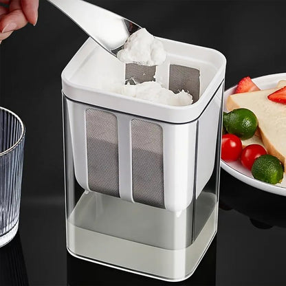 2 in 1 Yogurt Strainer with Storage Box – 1100ml (Plastic + Steel) Your Brand