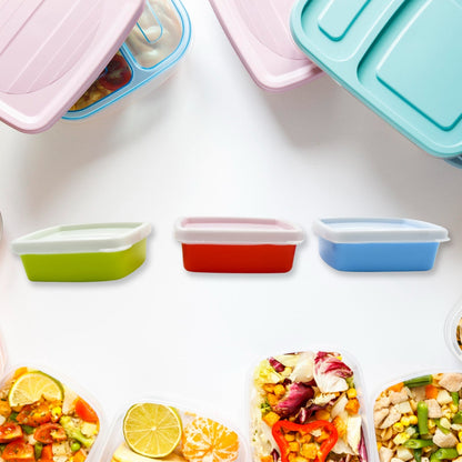 3-Piece Multicolor Airtight Container Set – Rectangular Food & Fridge Storage Your Brand