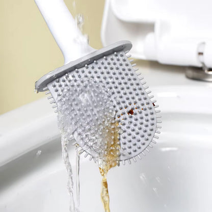 Portable Silicone Toilet Brush – Wall-Mounted, Anti-Drip Cleaner with Non-Slip Handle Your Brand