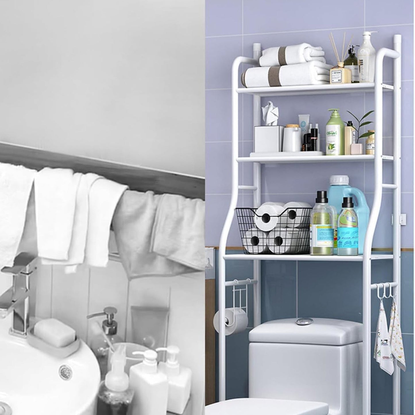 Multi-Layer The Toilet Storage Rack Metal | Bathroom Shelf Space Saving Organizer for Laundry Room Wash Basin Floor Stand Your Brand