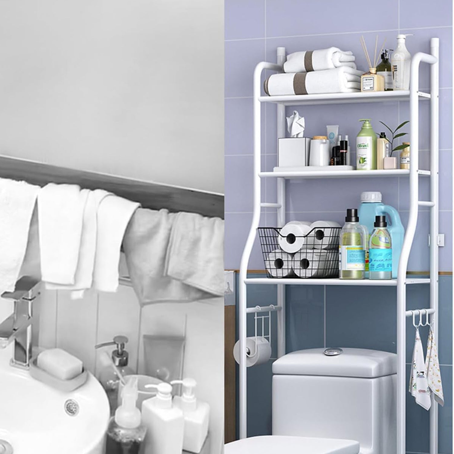 Multi-Layer The Toilet Storage Rack Metal | Bathroom Shelf Space Saving Organizer for Laundry Room Wash Basin Floor Stand Your Brand
