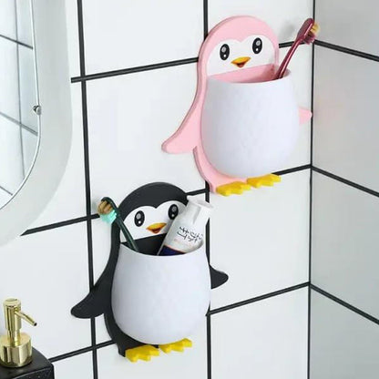 Penguin Storage Box, Adhesive Remote Case, Electric Toothbrushes Holder, Universal Controller Holder, Wall Nightstand, Office Plastic Wall Mount Your Brand