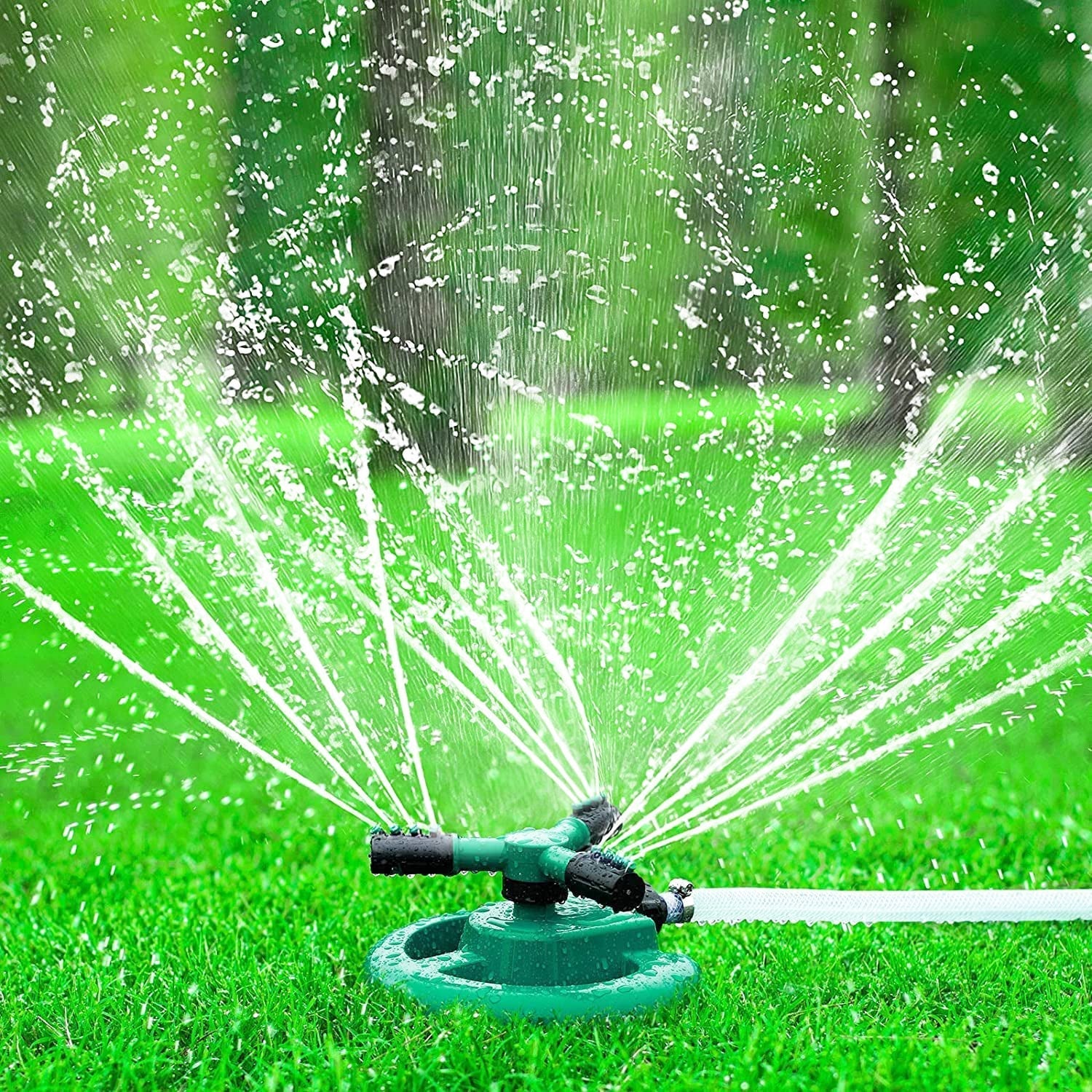 3 Arm 360° Sector Rotating Water Sprinkler Garden Pipe Hose Irrigation Yard Your Brand