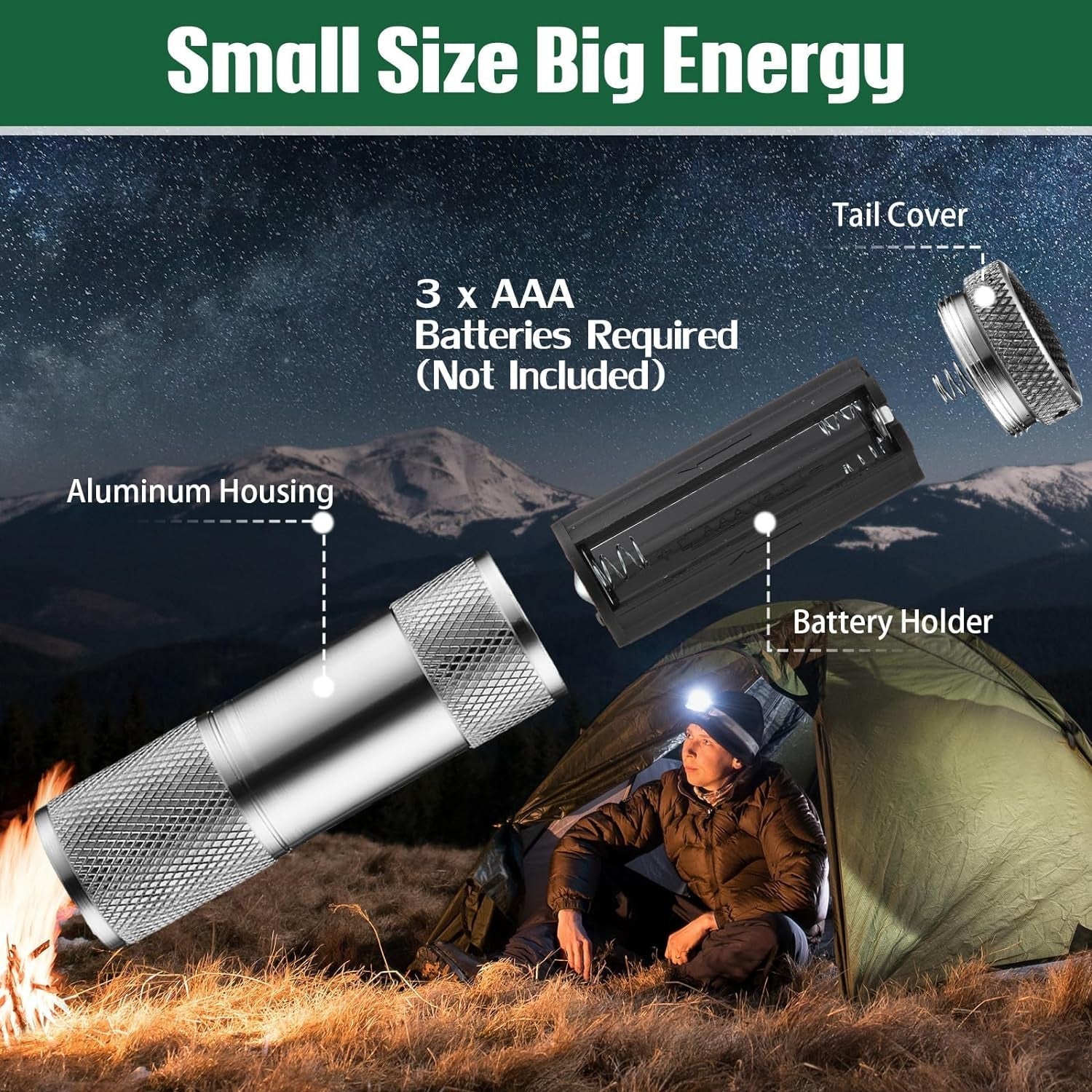 Portable Mini Torch – 9 LED Pocket Flashlight, 3 Battery Operated (Battery Not Included, Mix Color) Your Brand