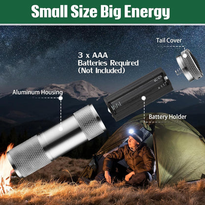 Portable Mini Torch – 9 LED Pocket Flashlight, 3 Battery Operated (Battery Not Included, Mix Color) Your Brand