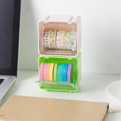 Durable Transparent Tape Storage Box – Plastic Office Organizer Your Brand