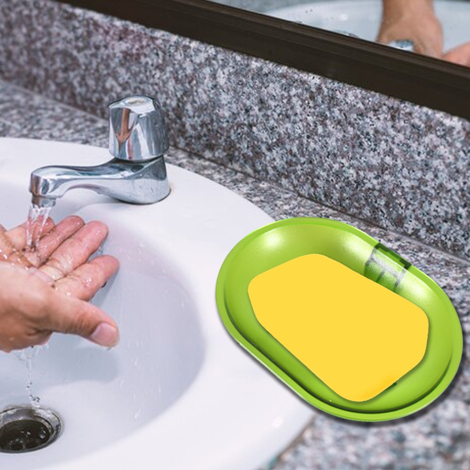 Plastic Soap Dish Holder for Bathroom Shower Wall Mounted Self Adhesive Soap Holder Saver Tray-Plastic Sponge Holder for Kitchen Storage Rack Soap Box, Bathroom ,Sabudani Your Brand