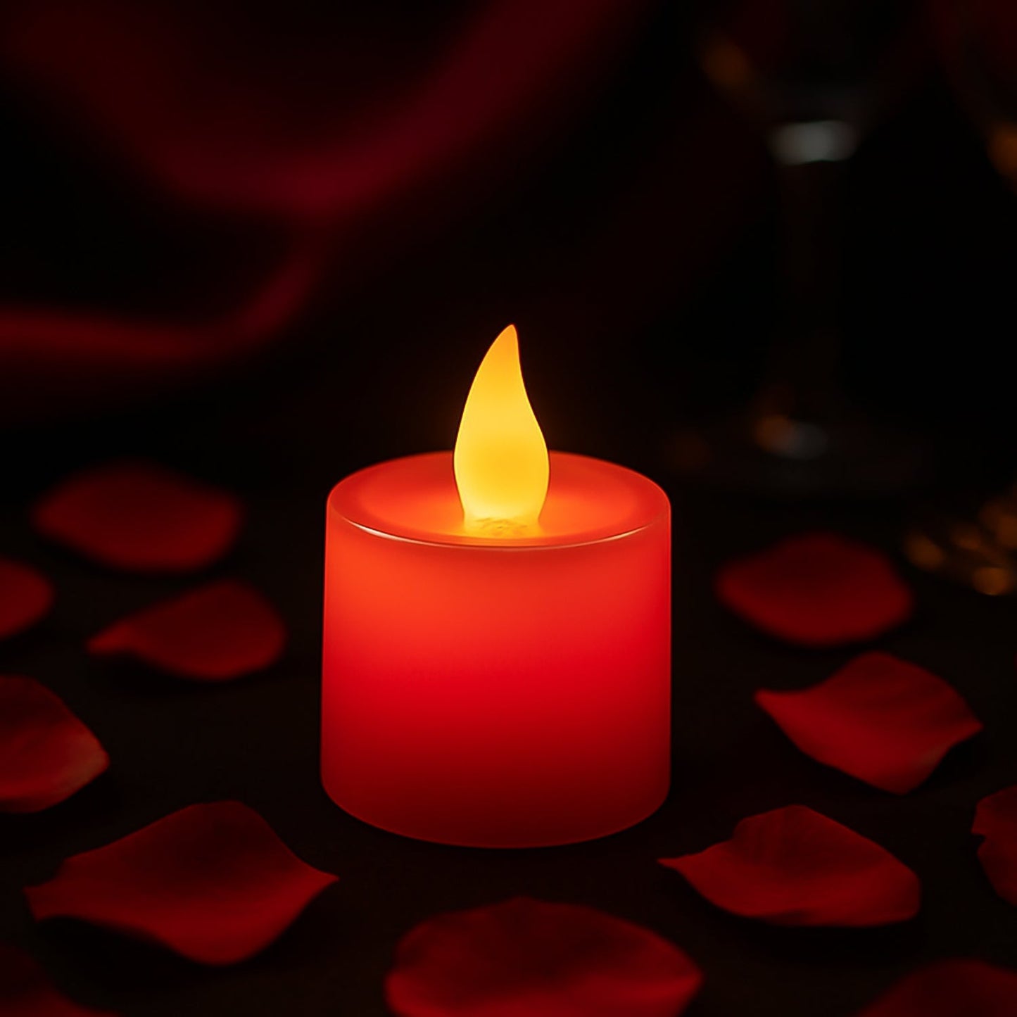 Electrical Candles Diya LED Tea Light, Diwali(1 Pc / Red) Your Brand
