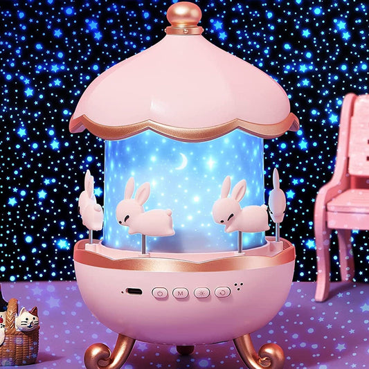 Bunny’s Carousel Rotating LED Night Light Your Brand