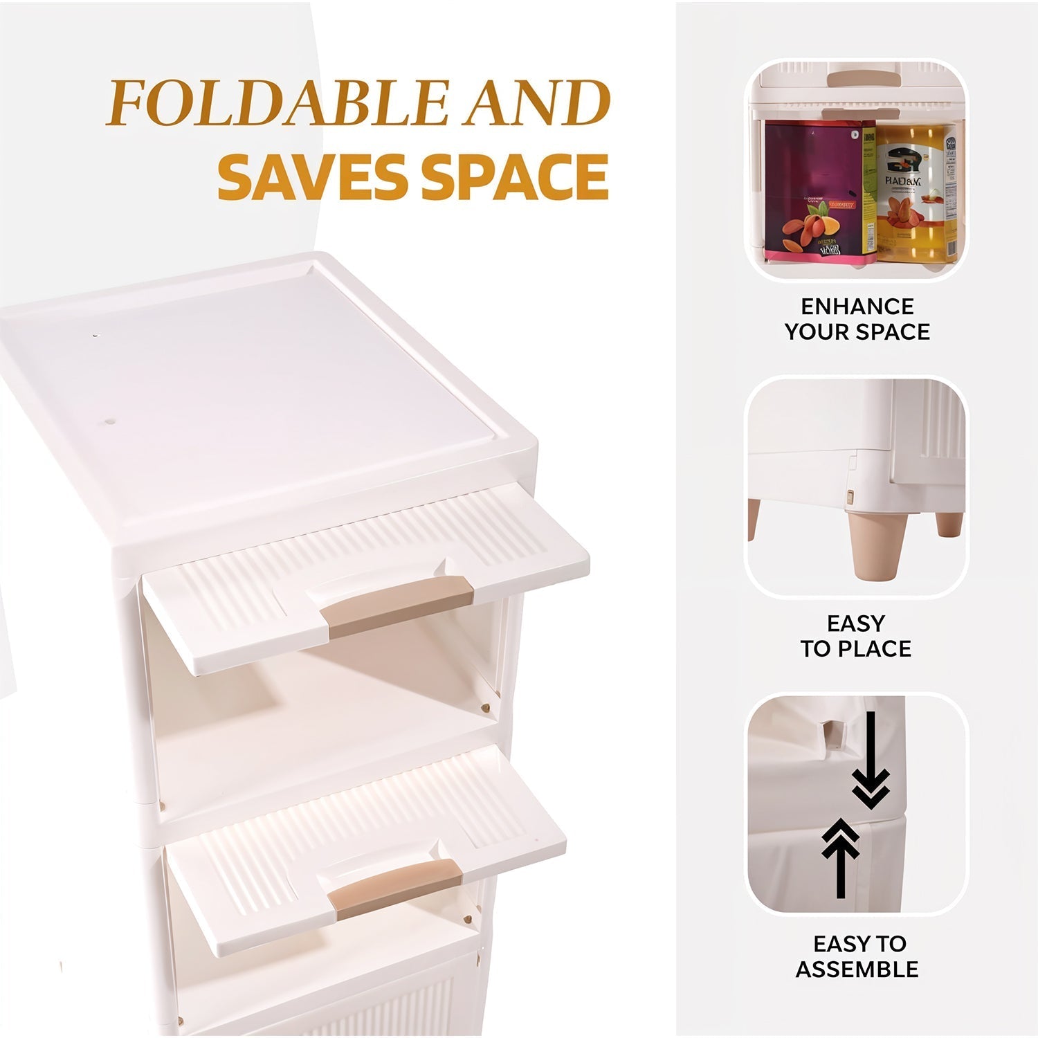 Multi-Purpose 5-Layer Plastic Storage Drawer Cabinet for Home and Office Your Brand