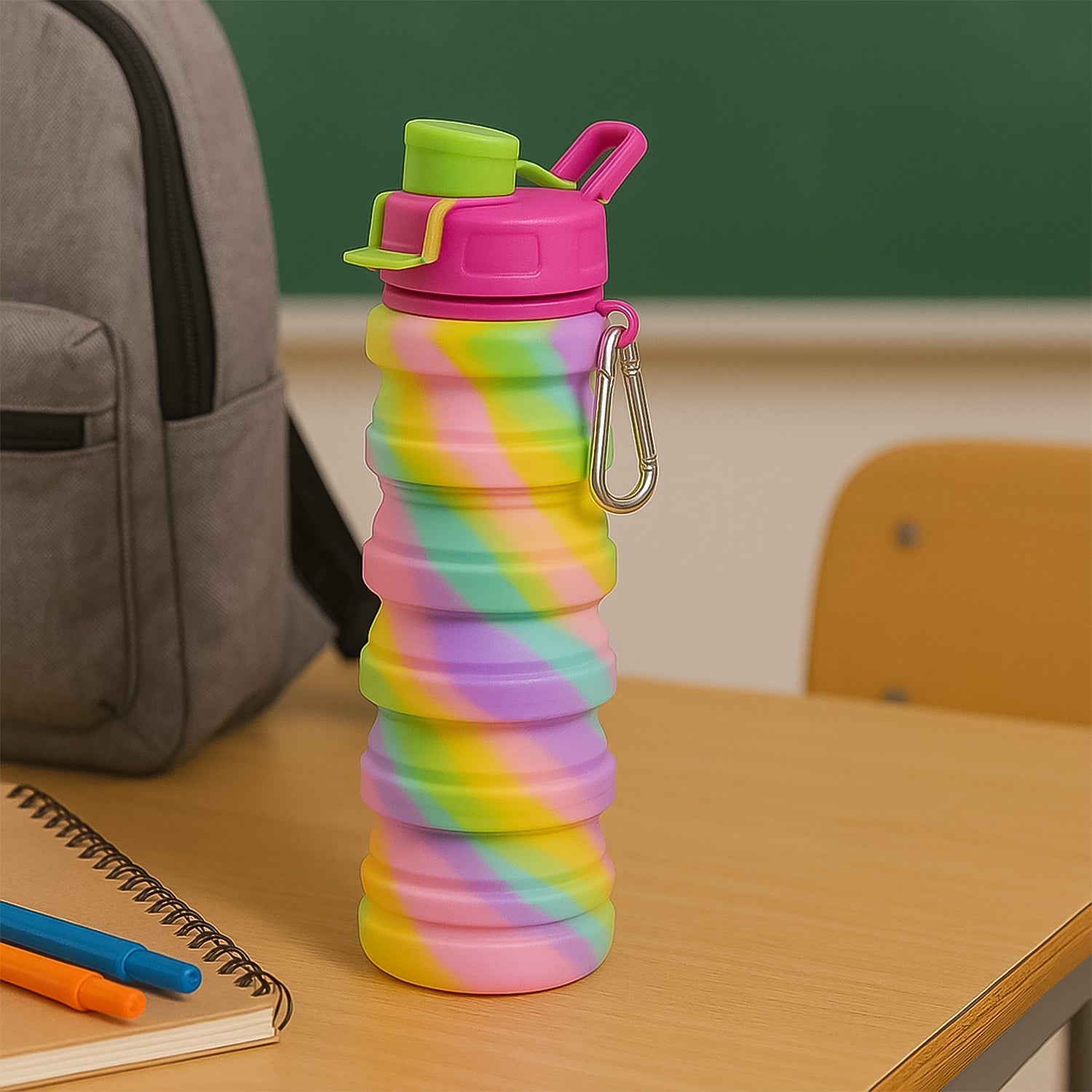 Colorful Collapsible Silicone Water Bottle (1 Pc) Your Brand