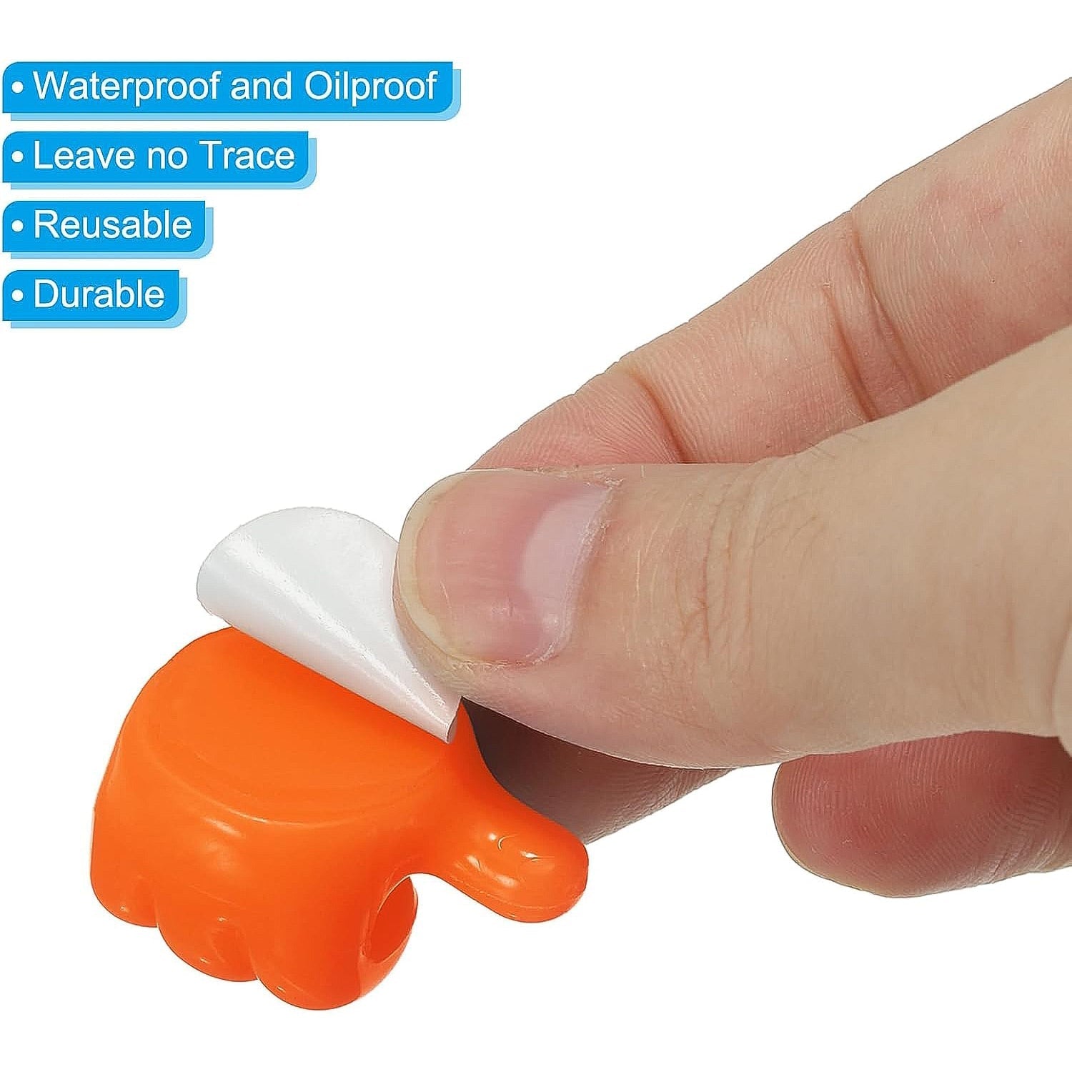 Orange Multifunctional Multi functional Hand Shape Wall Clip Hanger Keys Cable Holder Your Brand
