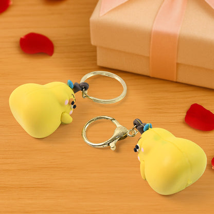 2-in-1 Cute Cartoon Couple Keychain Your Brand