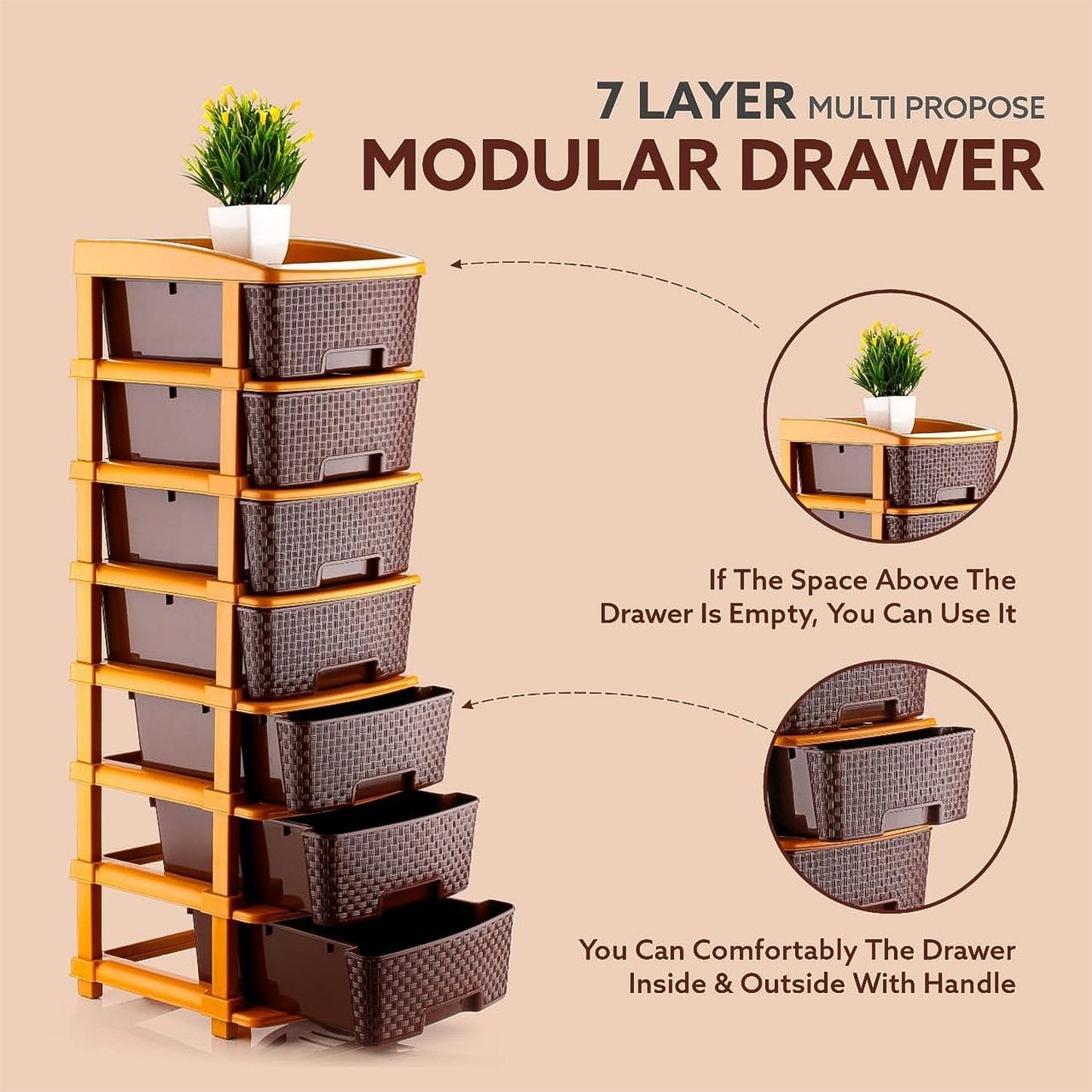7-Layer Multipurpose Plastic Storage Drawer Organizer Your Brand