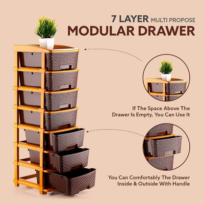 7-Layer Multipurpose Plastic Storage Drawer Organizer Your Brand