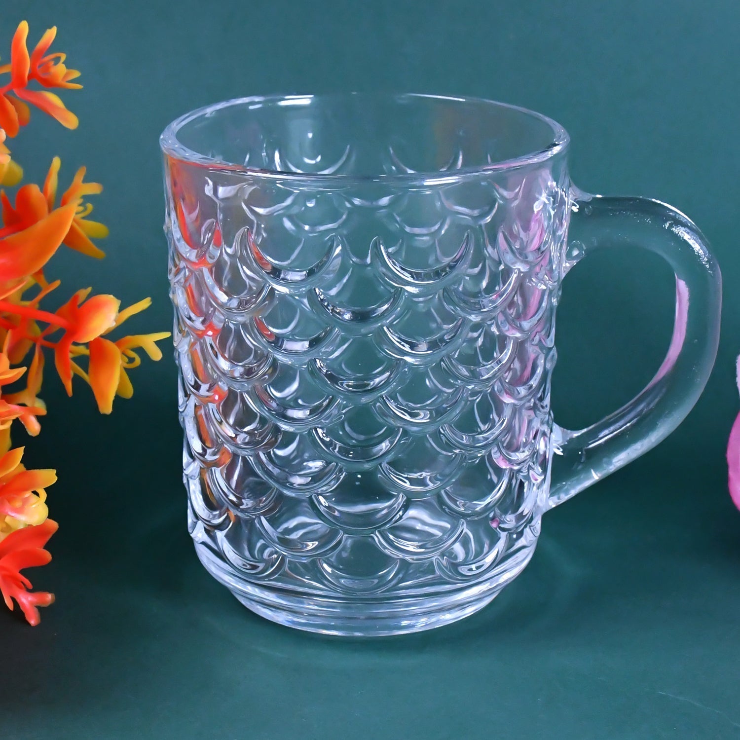 Glass Coffee & Tea Cup / Mug With Handle, Water glass (6 pcs Set / 225 ML) Your Brand