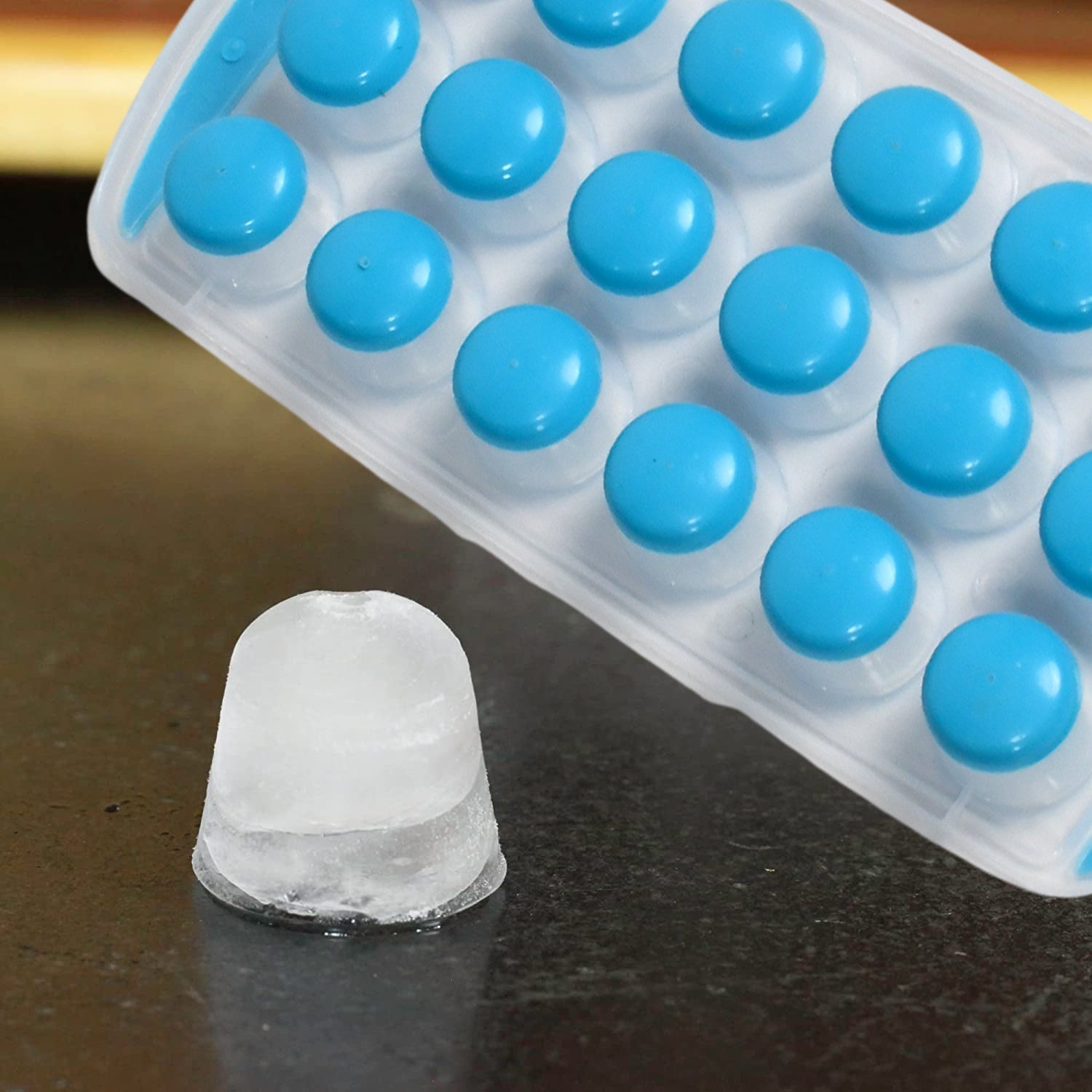 Smart Push  Out Round  Shape Mini Ice Cube Trays with Flexible Silicone Bottom | Round Shape Silicone Chocolate Mold Maker Ice Cube Tray Freeze Mold Your Brand