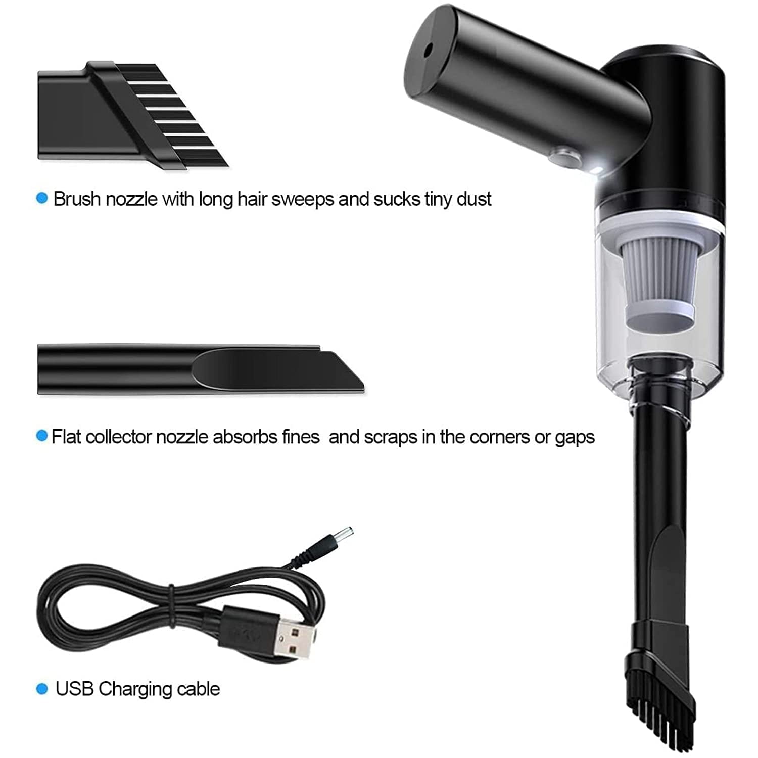 2 in 1 Wireless Vacuum Cleaner – 120W Handheld USB Rechargeable for Home & Car (1 Pc) Your Brand