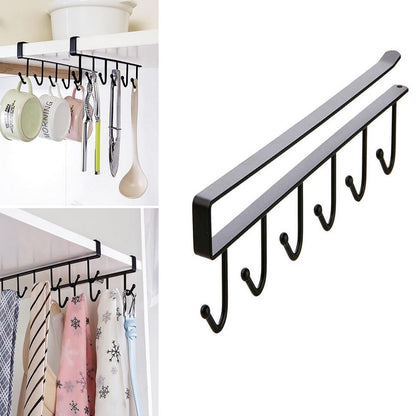 Metal Multifunctional Cabinet Storage Organize 6 Hook Rack For Hanging (1 Pc / Big) Your Brand