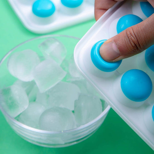 21 Cavity  Up Ice Cube Trays-Easy Release, Flexible Silicone Bottom - Stackable, BPA Free, Food Grade - for Convenient Freezer Ice Making (2 Pc Set) Your Brand