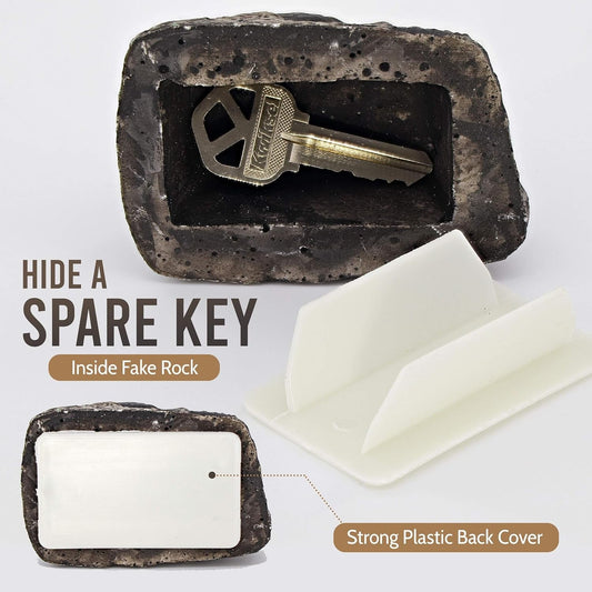 Realistic Fake Rock Key Hider – Weatherproof Outdoor Key Storage for Emergencies (1 Pc) Your Brand