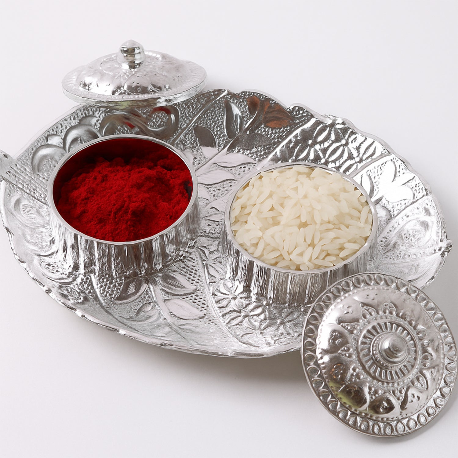 Leaf Shape Special Puja Thali (1 Pc / Mix Design) Your Brand