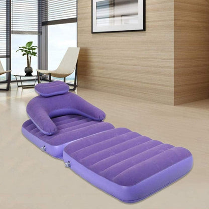 2 in 1 Air Mattress & Lounger, Portable Inflatable Mattress Air Sofa With Air Hand Pump (175×75 cm) Your Brand