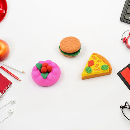 3D Food-Shaped Colorful Eraser Set – Cute Novelty Mini Erasers for Kids (5 Pc Set) Your Brand