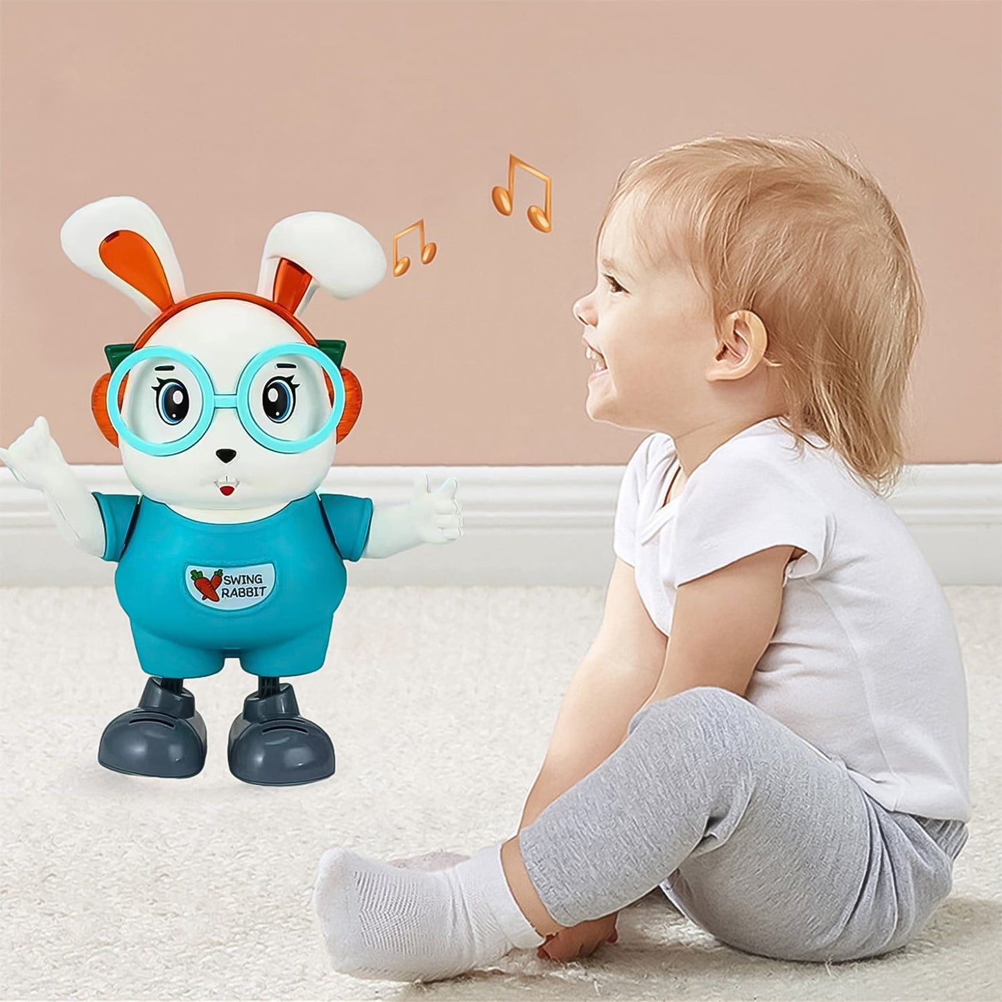 Electroplay Swing Rabbit Musical Dancing Toy – Interactive Bunny with Lights, Sounds (1 Pc / Battery Not Included) Your Brand