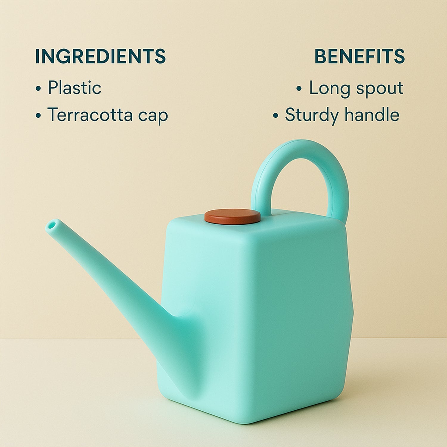 2 Litre Heavy-Duty Plastic Gardening Watering Can with Long Spout & Ergonomic Handle Your Brand