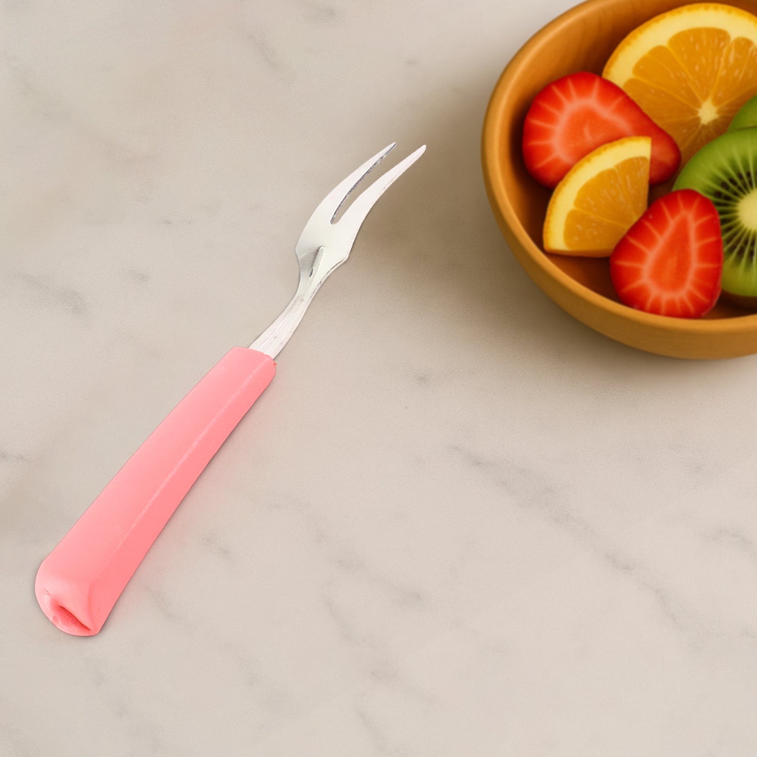 Premium Stainless Steel Fruit Fork Set – 10 Pieces with Soft Non-Slip Handle Your Brand