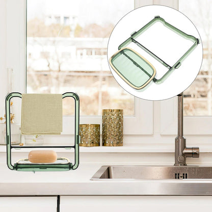 2-in-1 Self-Adhesive Towel Hanger & Soap Holder Stand (1 Pc) Your Brand