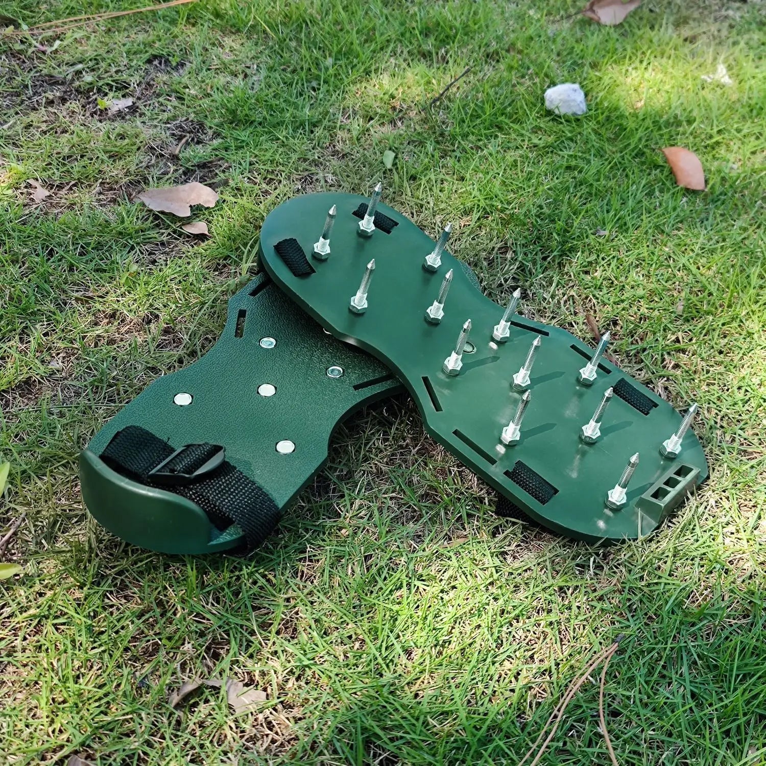 Lawn Aerator Sandals, Garden Grass Aerator Spiked Sandals Green Studded Shoes for Yard Patio Garden Excavation Your Brand