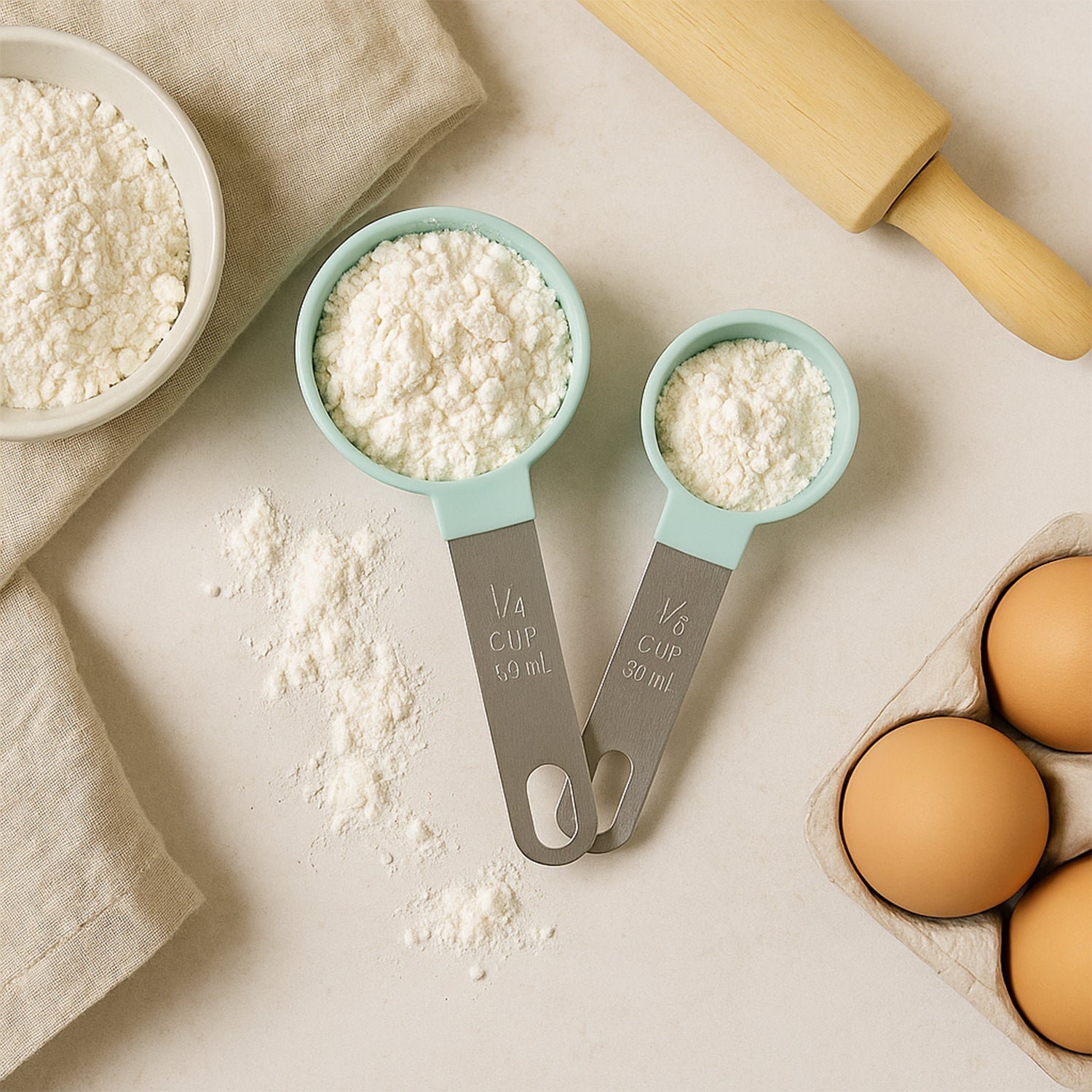 Measuring Cups Set 1/4 Cup (59 ml) & 1/8 Cup (30 ml) (2 Pc) Your Brand