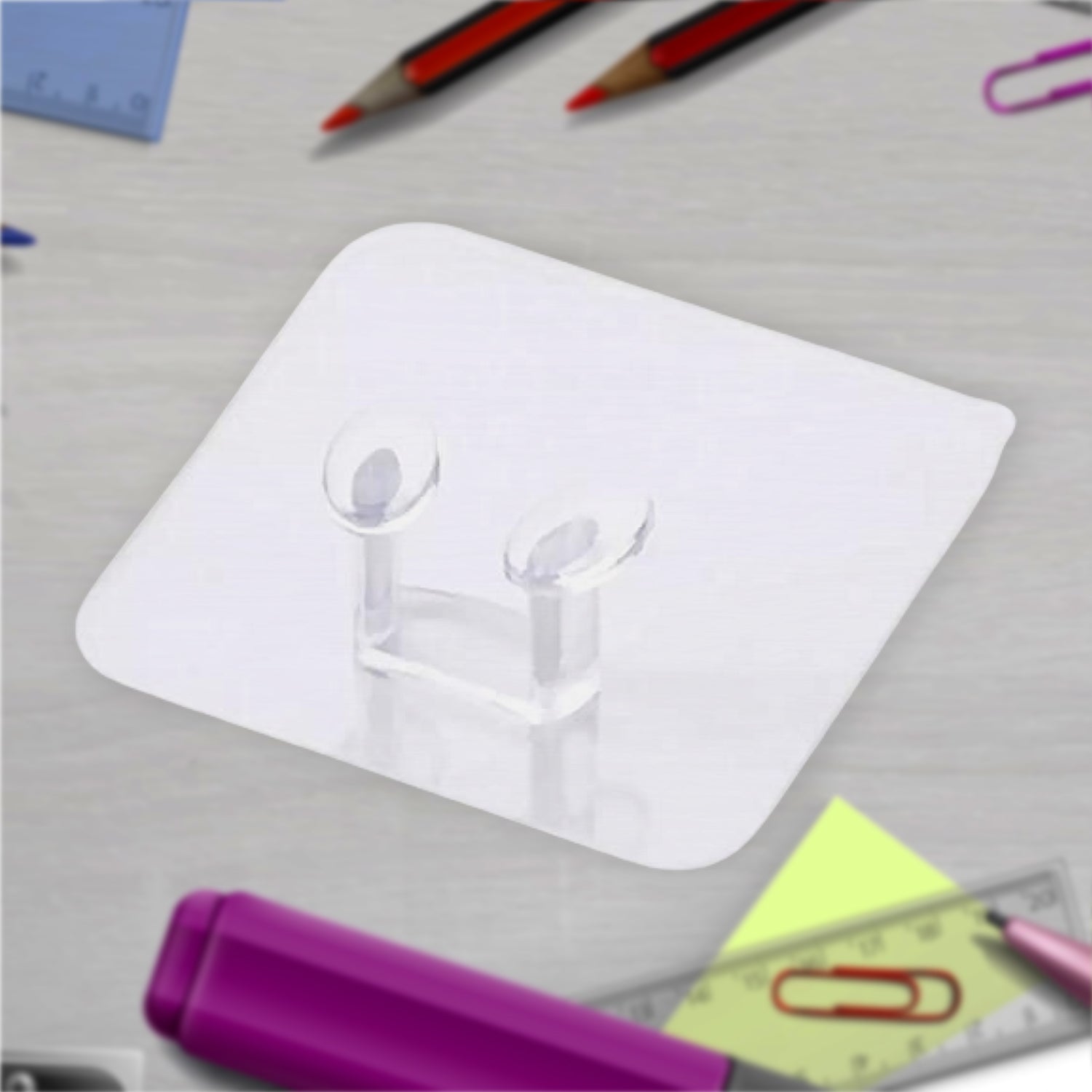 Transparent Self-Adhesive Wall Hook – Drill-Free, Waterproof & Oil-Proof for Toothbrush, Socket (1 Pc) Your Brand