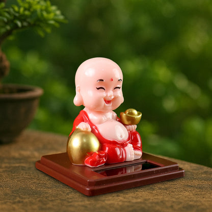 Solar Power Moving Head Buddha Statue Car Ornament (1 Pc / Mix Color) Your Brand