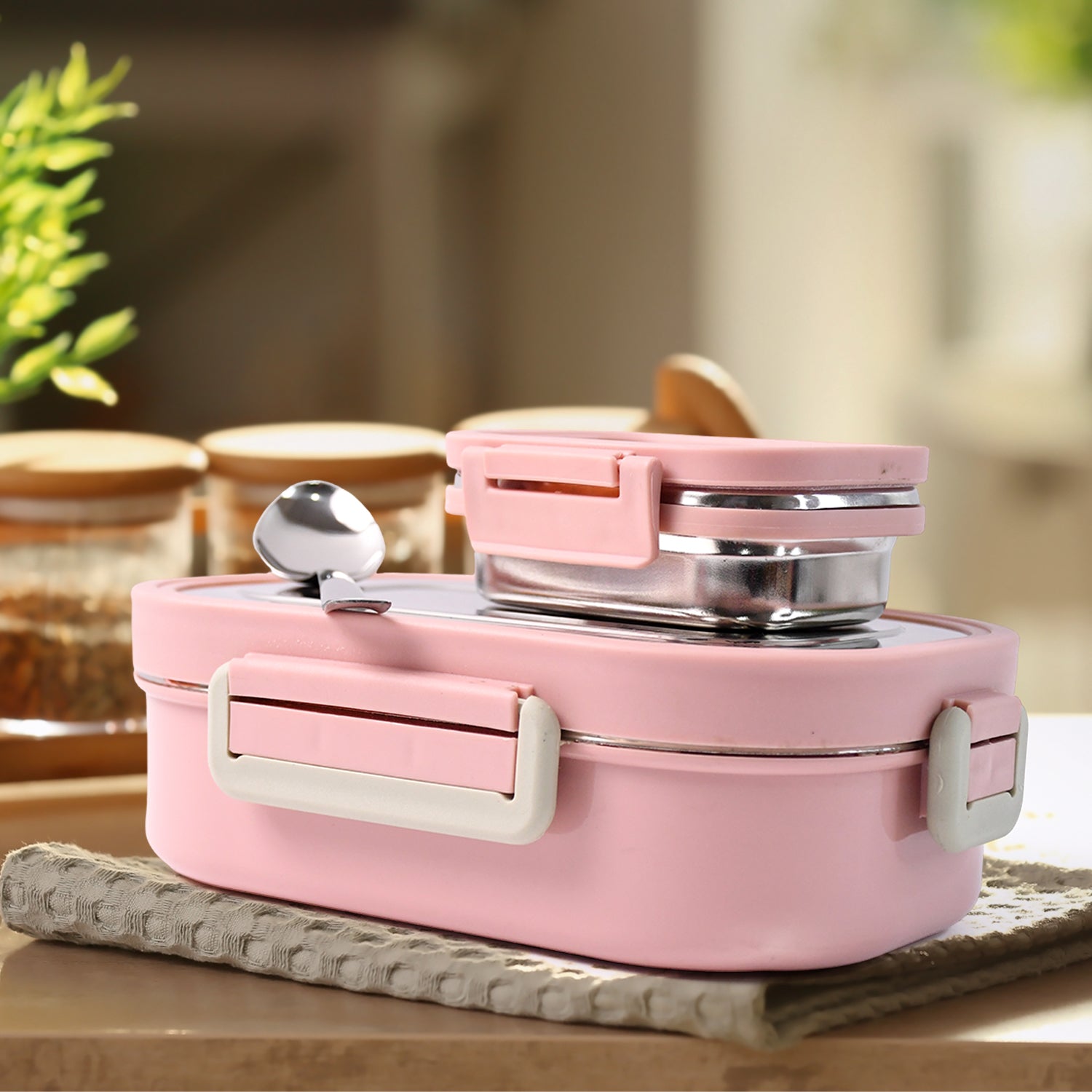 Qunic Stainless Steel Snack Lunch Box (With Small Box) Your Brand