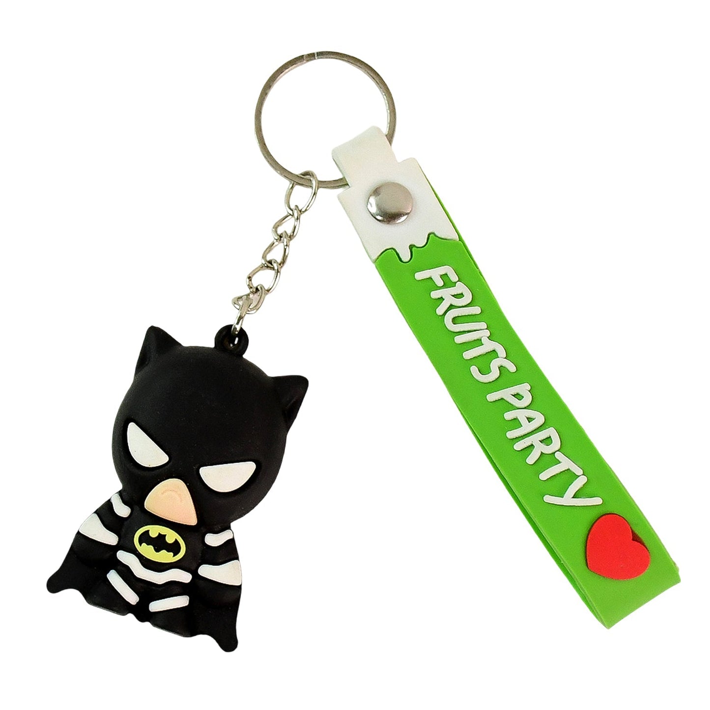 Cute Cartoon Silicone 3D Key Chain with Metal Hook & Strap (Pack of 1) Your Brand
