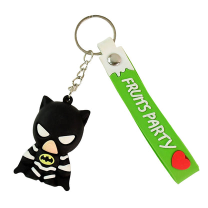 Cute Cartoon Silicone 3D Key Chain with Metal Hook & Strap (Pack of 1) Your Brand
