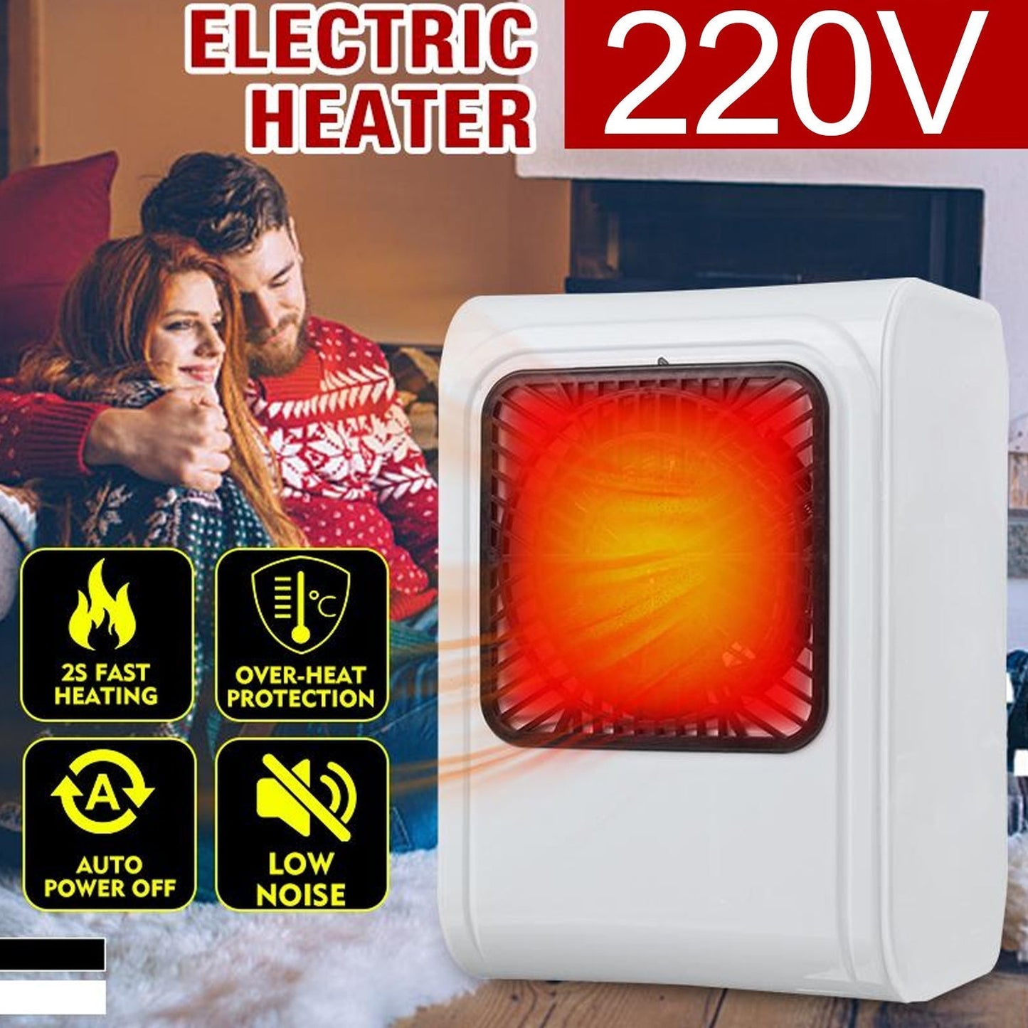 Room Heater 220V Brown Box Heater with Plug for Office & Bedroom Use Your Brand