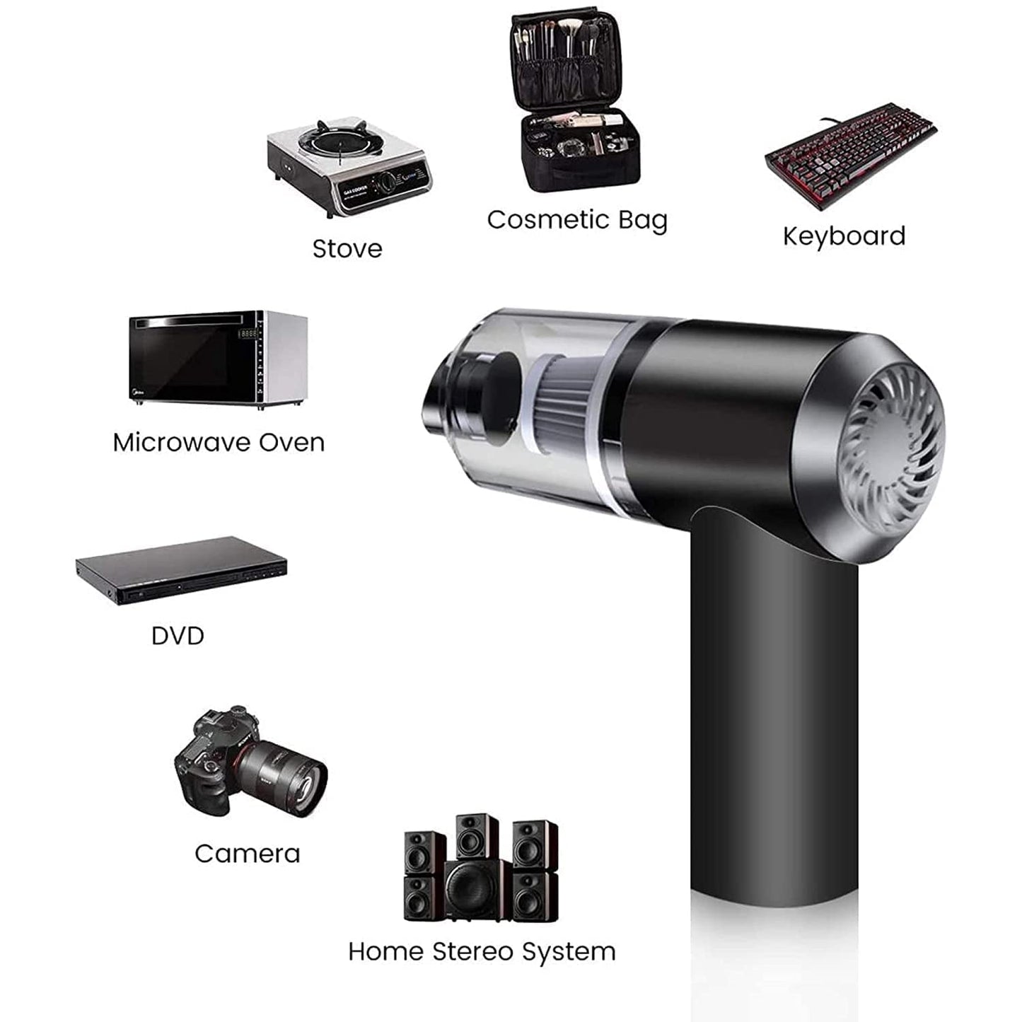 2 in 1 Wireless Vacuum Cleaner – 120W Handheld USB Rechargeable for Home & Car (1 Pc) Your Brand