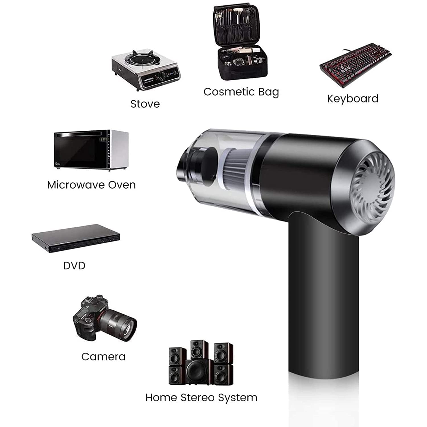 2 in 1 Wireless Vacuum Cleaner – 120W Handheld USB Rechargeable for Home & Car (1 Pc) Your Brand