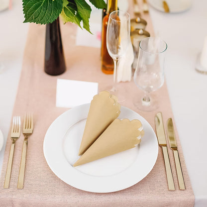 Disposable Scalloped Edge Tissue Napkins Set (120 Pc) Your Brand