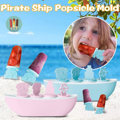 Creative Boat-Shaped Ice Cream Mould with Cute Piggy Your Brand
