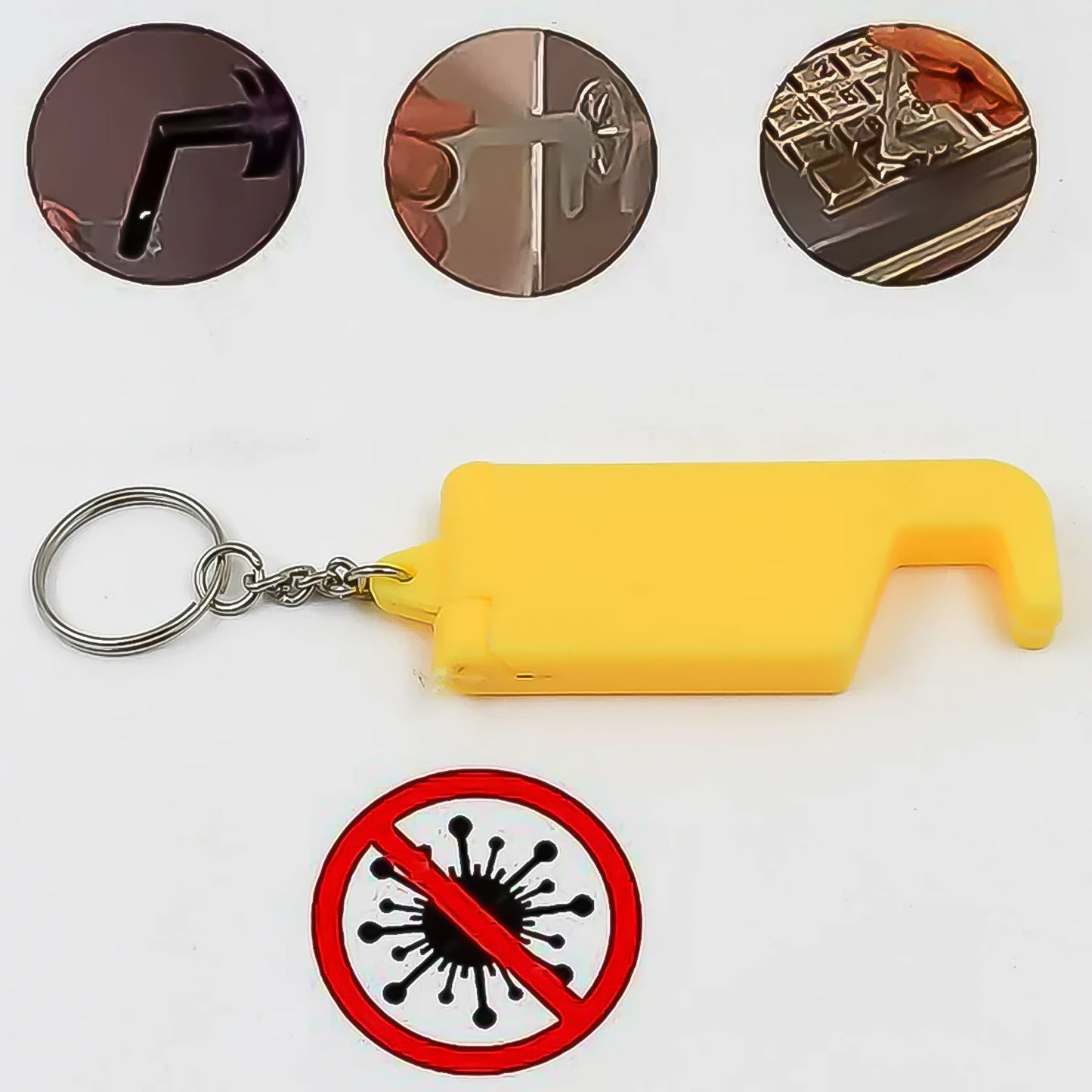 2 in 1 Plastic Keychain with Mobile Stand / Phone Holder (5 Pcs Set / Multicolor) Your Brand