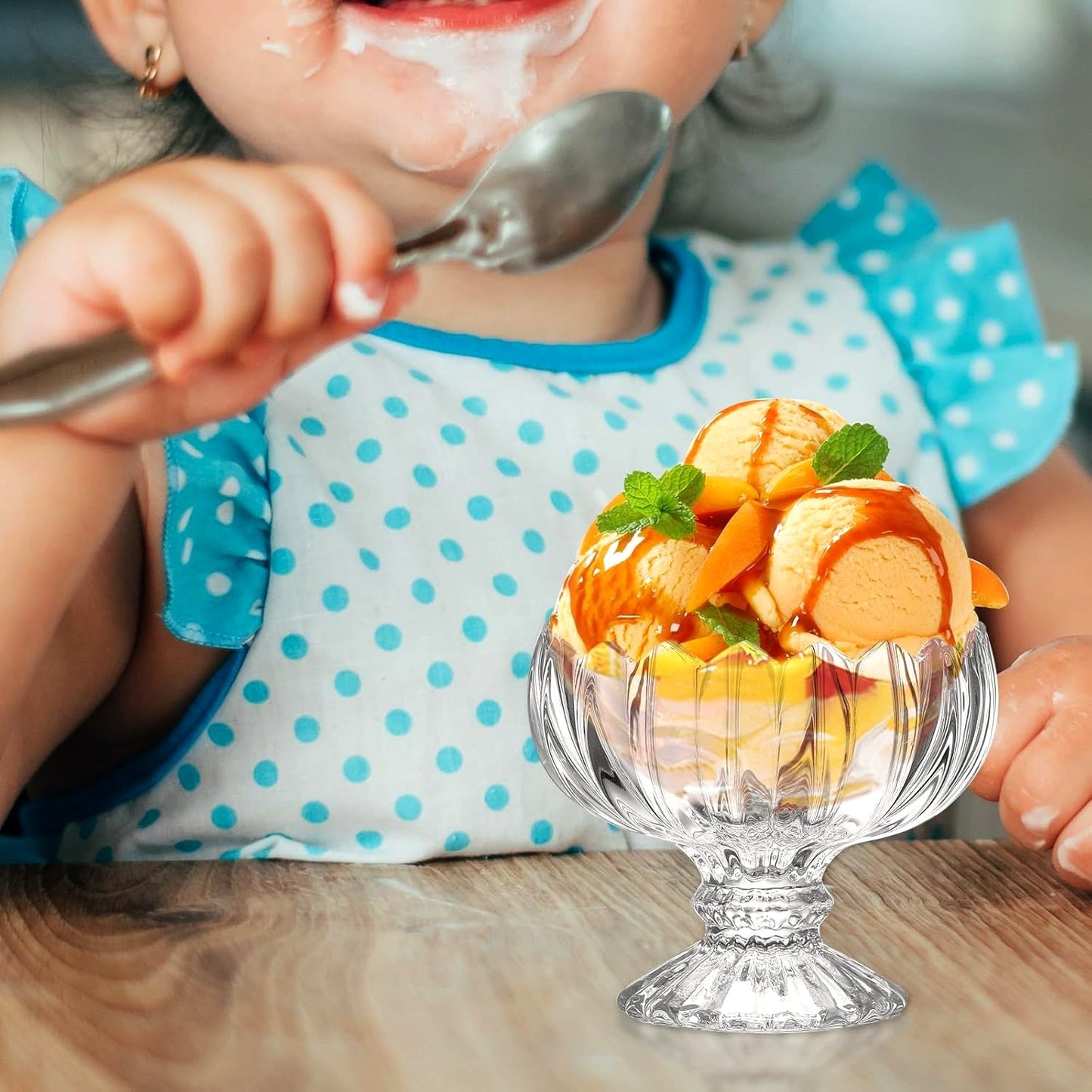 Glass Ice Cream Bowls Glass Dessert Cups for Sundae (6 pcs / 120ml) Your Brand